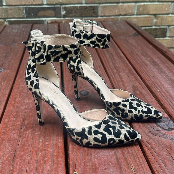 Michael Leopard Print Heels Stillettos - Picture 2 of 8